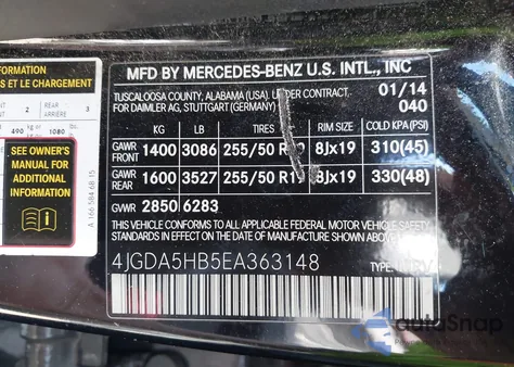 2014 Mercedes-Benz Ml 350 4Matic z USA, uszkodzony, nr VIN 4JGDA5HB5EA363148